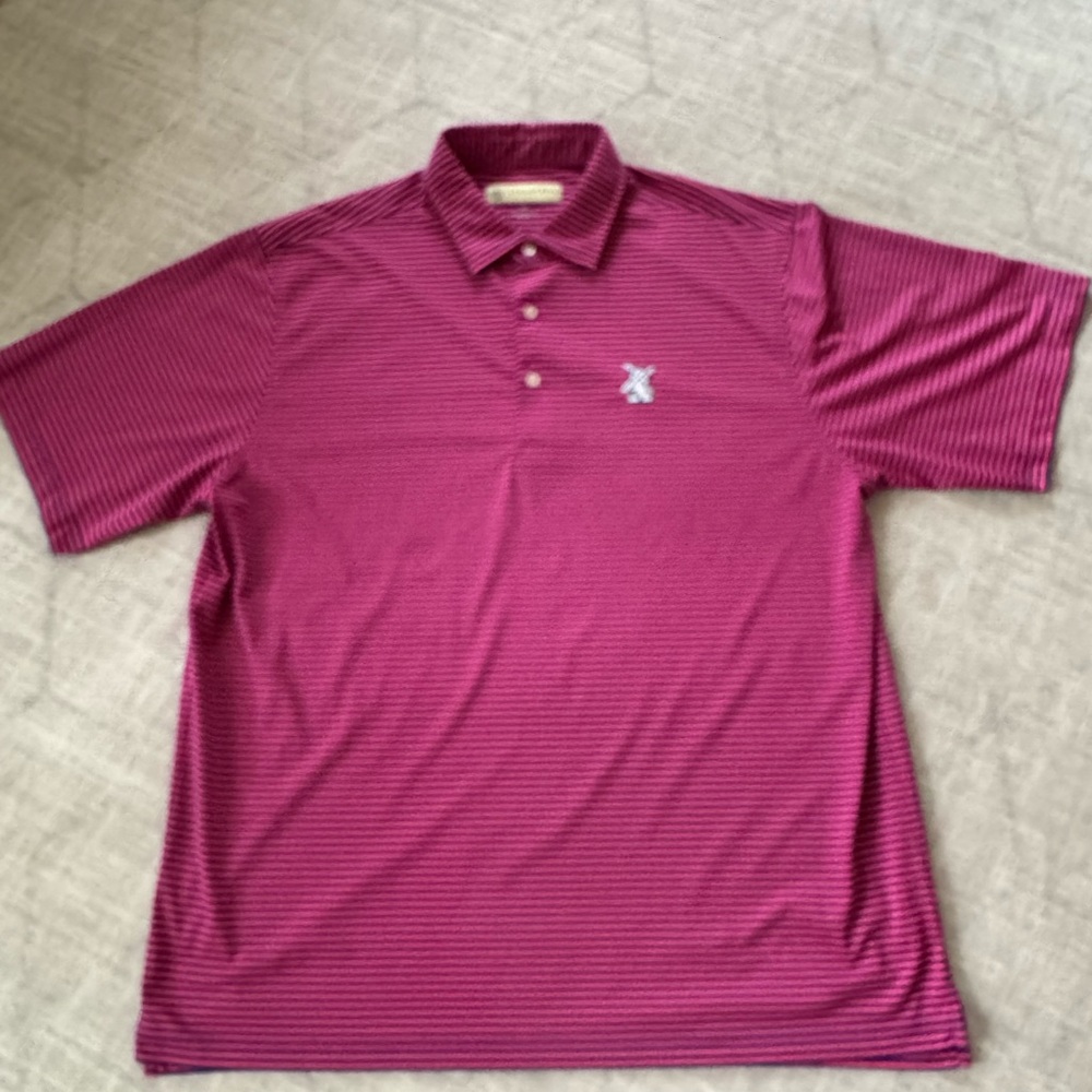 Mens' Donald Ross Pink and Blue Polo XL